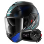Casque Modulare Apribile Shark Oxo Speed-Tech KBW + Kit Bluetooth 5S Solo