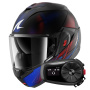 Casque Modulare Apribile Shark Oxo Speed-Tech Mat KBR + Kit Bluetooth 5S Solo