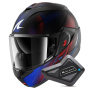 Casque Modulare Apribile Shark Oxo Speed-Tech Mat KBR + Kit Bluetooth BT Mini