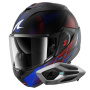 Casque Modulare Apribile Shark Oxo Speed-Tech Mat KBR + Kit Bluetooth Sena for Shark Mesh Solo