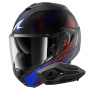 Casque Modulare Apribile Shark Oxo Speed-Tech Mat KBR + Kit Bluetooth Sena for Shark Solo