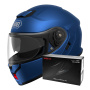 Casque Modulare Apribile Shoei Neotec 3 Metallo blu opaco + citofono Sena SRL-03