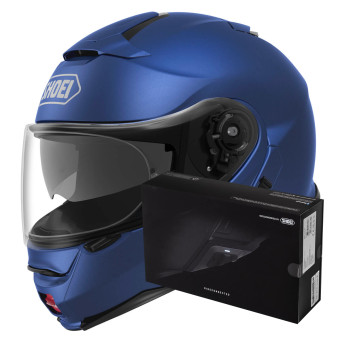 Modulare Apribile Shoei Neotec II Matt Blue Metal + Intercom Sena SRL-Mesh