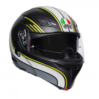 Modulare Apribile AGV Compact ST Boston Nero Opaco Grigio Giallo