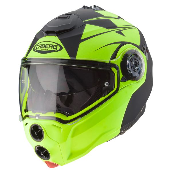 Modulare Apribile Caberg Droid Patriot Nero Opaco Giallo