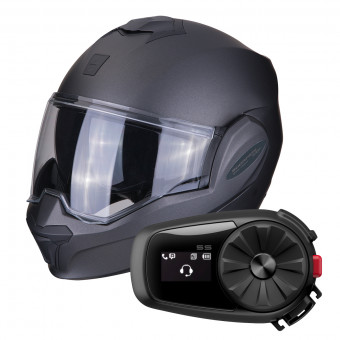 Modulare Apribile Scorpion Exo Tech Anthracite + Kit Bluetooth Sena 5S Solo
