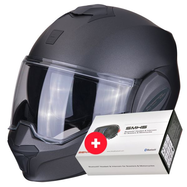 Pack Casco Moto + Kit Bluetooth : Scorpion Exo Tech Antracite + Kit  Bluetooth SMH5 Solo | iCasque.it