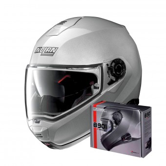 Buoni affari Nolan N100 5 Classic N-Com Platinum Silver 1