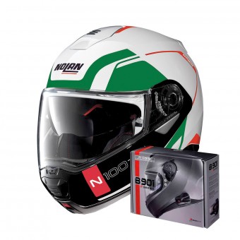 Casco modulare NOLAN N100-5 CONSISTENCY N-COM scratched chrome 29 XL