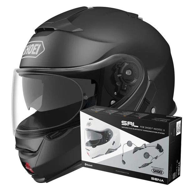 Pack Casco Moto + Kit Bluetooth : Shoei Neotec II Matt Black + Intercom Sena  Gt-Air 2 SRL-02 | iCasque.it