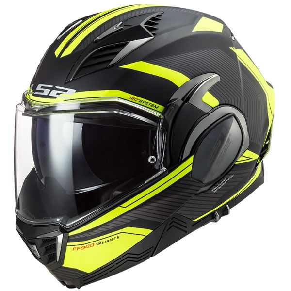 LS2 Valiant II Revo Black H-V Yellow FF900 + Kit Bluetooth SMH5 Solo