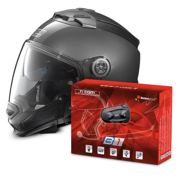 Modulare Crossover Nolan N44 Evo Classic N-Com Lava Grey 4 + B1 Bluetooth Kit