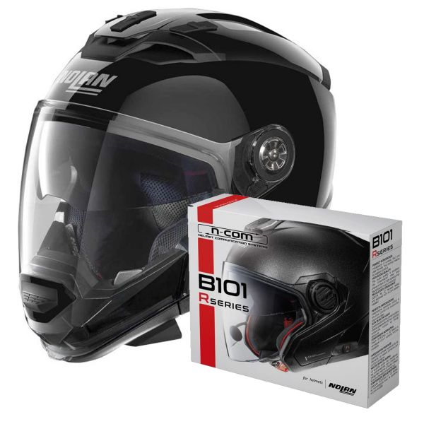 Modulare Crossover Nolan N70 2 GT Classic N-Com Glossy Black 3 + Kit Bluetooth B101R