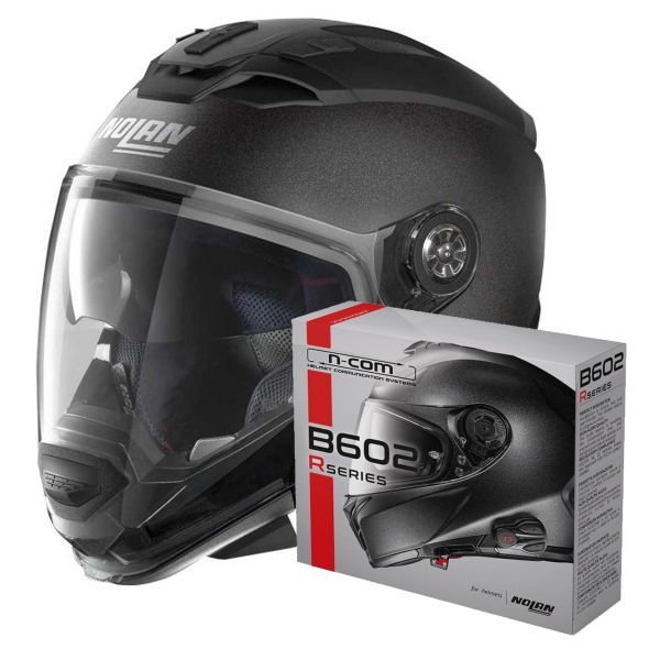 Modulare Crossover Nolan N70 2 GT Special N-Com Black Graphite 9 + Kit Bluetooth B602R