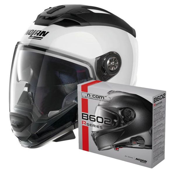 Modulare Crossover Nolan N70 2 GT Special N-Com Pure White 15 + Kit Bluetooth B602R