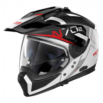 Modulare Crossover Nolan N70 2 X Bungee N-Com Flat White Red 39