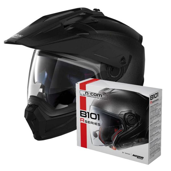 Modulare Crossover Nolan N70 2 X Special N-Com Black Graphite 9 + Kit Bluetooth B101R