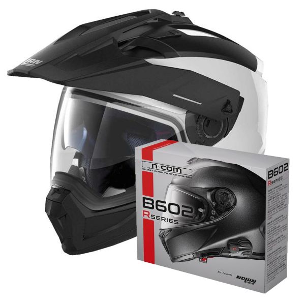 Modulare Crossover Nolan N70 2 X Special N-Com Pure White 15 + Kit Bluetooth B602R