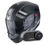 Casque Modulare Crossover Scorpion Exo 930 Evo Ardens Matt Black Silver + Kit Bluetooth Lokui K30