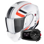 Casque Modulare Crossover Scorpion Exo 930 Evo Ardens Matt White Black Red + Kit Bluetooth 5S Solo