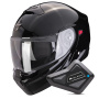 Casque Modulare Crossover Scorpion Exo 930 Evo Solid Black + Kit Bluetooth BT Mini