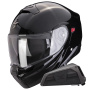 Casque Modulare Crossover Scorpion Exo 930 Evo nero solido + kit Bluetooth Exo-Com Link-1