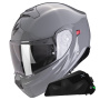 Casque Modulare Crossover Scorpion Exo 930 Evo nero solido + kit Bluetooth Exo-Com Link-1C