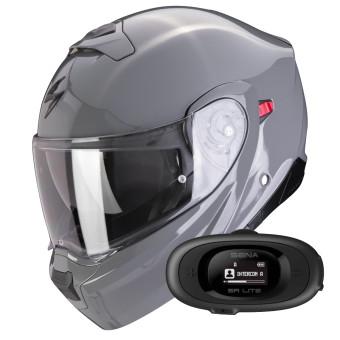 Modulare Crossover Scorpion Exo 930 Evo Solid Cement Grey + Kit bluetooth 5R Lite