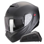 Casque Modulare Crossover Scorpion Exo 930 Evo Solid Matt Pearl Black + Kit bluetooth Exo-Com Link-1