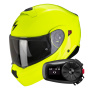 Casque Modulare Crossover Scorpion Exo 930 Evo Solid Neon Yellow + Kit Bluetooth 5S Solo