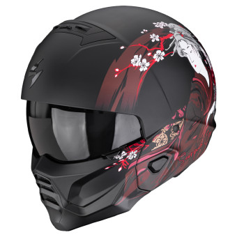 Modulare Crossover Scorpion Exo Combat II Demure Matt Black Red
