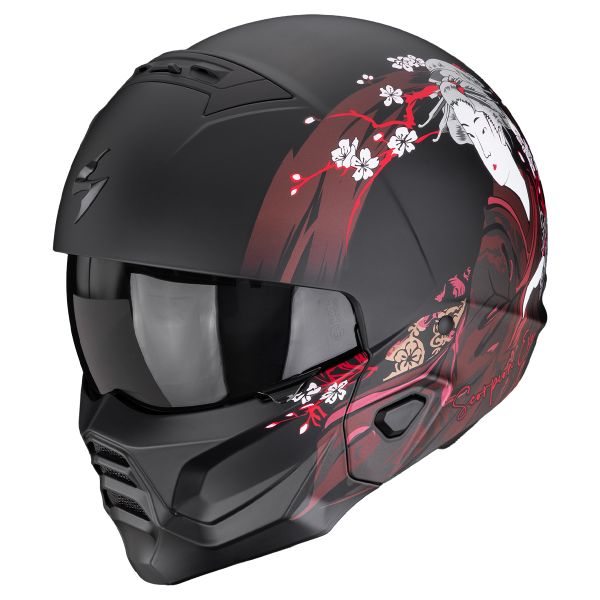 Modulare Crossover Scorpion Exo Combat II Demure Matt Black Red