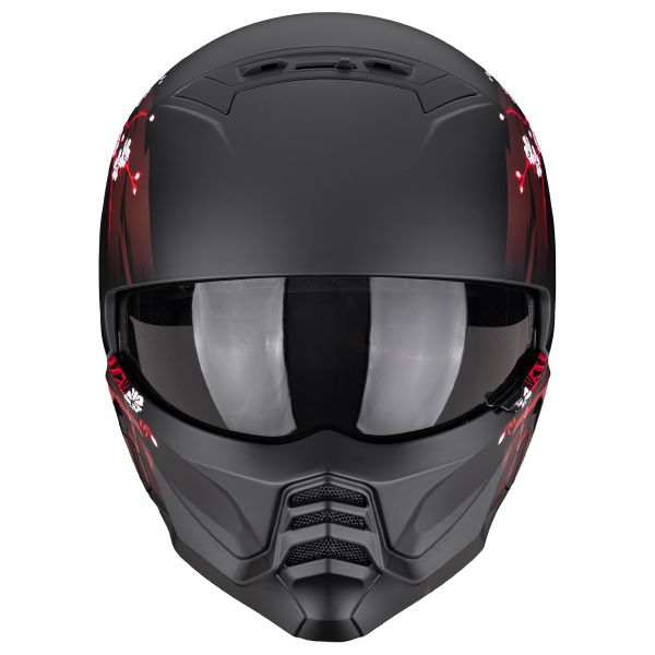 Scorpion Exo Combat II Demure Matt Black Red