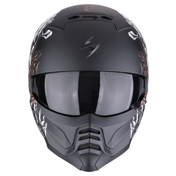 Scorpion Exo Combat II Genesis Nero opaco Oro bianco