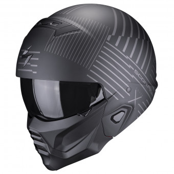 Casque Modulare Crossover Scorpion Exo Combat II Miles Matt Black Silver Casque Modulare Crossover Scorpion Exo Combat II Miles Matt Black Silver