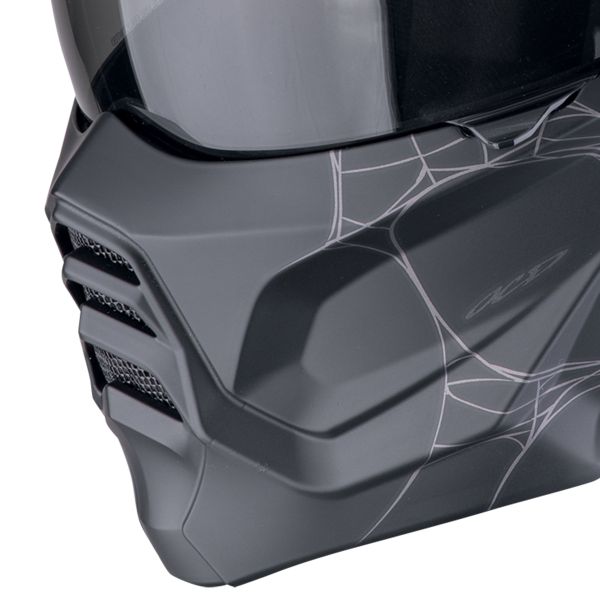 Scorpion Exo Combat II Ragnatela Nero Opaco Argento