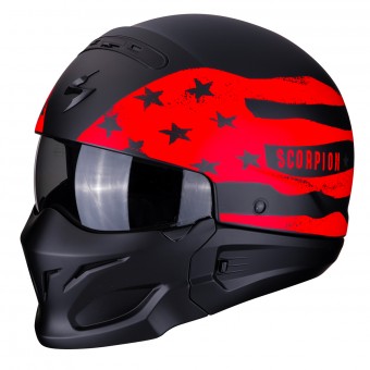 Modulare Crossover Scorpion Exo Combat Rookie Nero Opaco Rosso