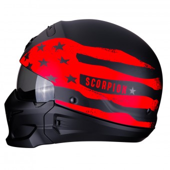 Scorpion Exo Combat Rookie Nero Opaco Rosso