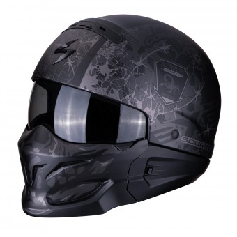 Casque Modulare Crossover Scorpion Exo Combat Stealth Nero Opaco Argento Casque Modulare Crossover Scorpion Exo Combat Stealth Nero Opaco Argento