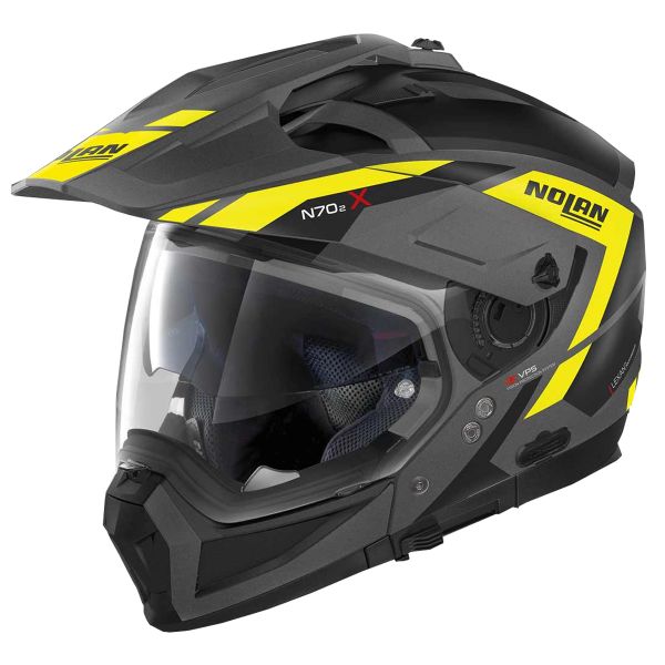 Modulare Crossover Nolan N70 2 X Grandes Alpes N-Com Flat Black Yellow 23