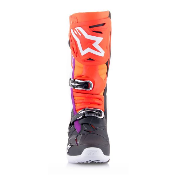 Alpinestars Tech 10 Nero Rosso Fluo Arancione Fluo Bianco