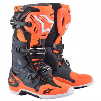 Stivali Cross Alpinestars TECH 10 Cool Gray Orange Fluo