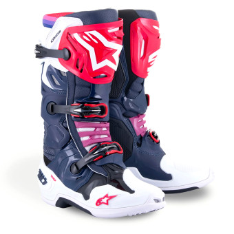 Stivali Cross Alpinestars Tech 10 Supervented Night Navy White Rainbow Stivali Cross Alpinestars Tech 10 Supervented Night Navy White Rainbow
