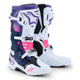 Stivali Cross Alpinestars Tech 10 White Violet Navy Blue Pink Fluo