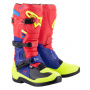 Stivali Cross Alpinestars Tech 3 Rosso brillante Blu scuro Giallo fluo