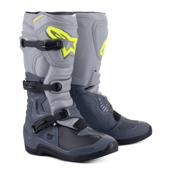 Stivali Cross Alpinestars Tech 3 Grigio scuro Grigio chiaro Nero