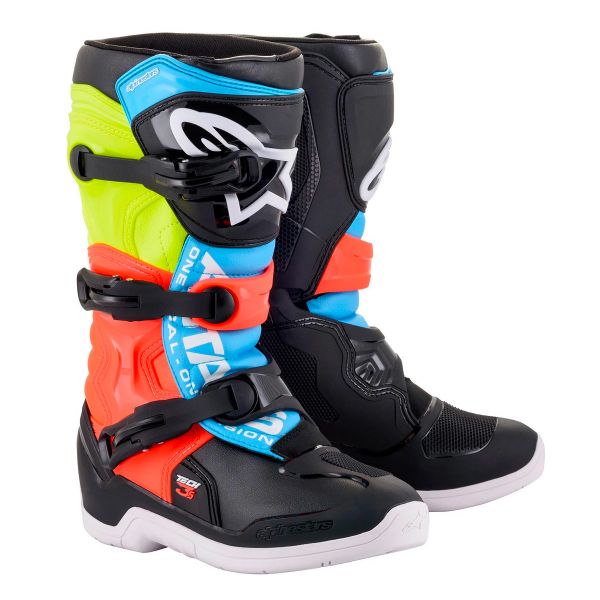 Stivali Cross Alpinestars Tech 3 S Kids Black Yellow Fluo Red