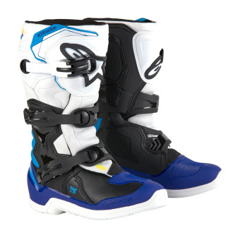 Stivali Cross Alpinestars Tech 3S Gioventù Bianco Nero Smalto Blu Stivali Cross Alpinestars Tech 3S Gioventù Bianco Nero Smalto Blu