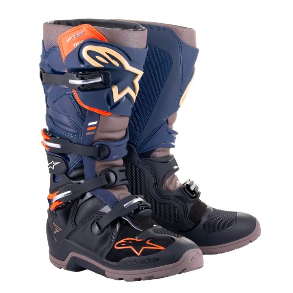 Stivali Cross Alpinestars Tech 7 Enduro Drystar Black Night Navy Warm Grey
