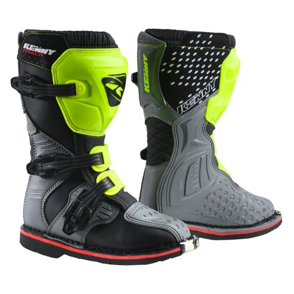 Stivali Cross Kenny Track Junior Grey Neon Yellow Boots